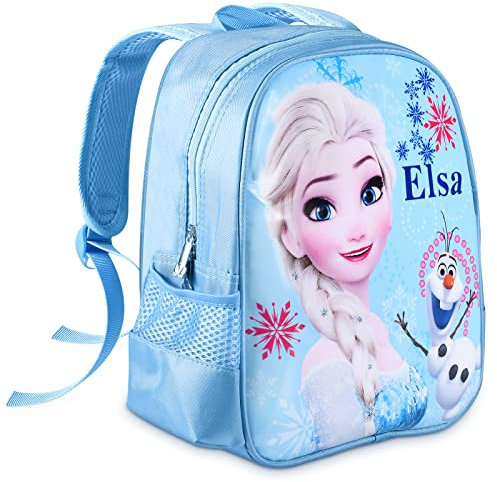 Qooloo Mochila Frozen, Mochila Infantil Elsa, Backpack Elsa, Mochila Niña, Mochila Infantil, Bolso Frozen, 32x26x15cm, Ideal para niña 4-8 años