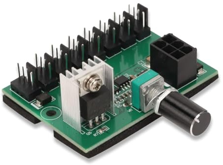 Lüfter Verteiler Controller Hub, Unterstützt 2510 2 P/3 P/4 P Lüfters Chnitt Stellen, 12V Geschwindigkeit 8 Wege Distributor, Dicke Klebe Unterseite Geeignet für 4 Pin, 3 Pin und 2 Pin Fans