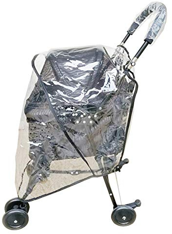 Anwangda Dog Stroller Cover Clear, Magic Sticker Foldable Waterproof Carrier, Plastic Waterproof Pet Stroller Cover,Cat Pet Stroller Rain Cover with Magic Sticker(Clear)