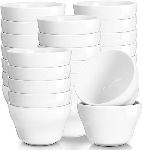 Patelai 18 Pack 8 oz Porcelain Bowls Porcelain Broth Cups, Small Dessert Bowls, Soup and Dip Bowls for Ice Cream, Desserts, Soups, Side Dishes, Salads, Cereal, Rice Microwave Dishwasher Safe, White