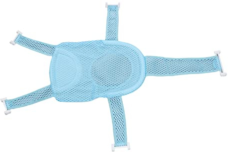 Hamaca para Bañera de bebé, Hamaca de Asiento de Baño Ajustable de Cinco Esquinas Antideslizante de Malla Transpirable para Bañera de Niños (Azul)