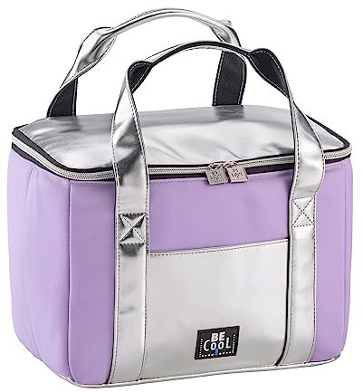 foolonli Kühltasche Isoliertasche S Lavendel-Silber Kühlkorb Thermotasche 10,5 l Trendiges Design Picknickkorb leicht BE CooL
