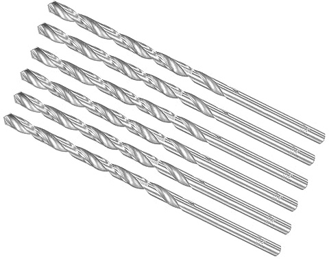 CoCud Extra Lange Spiralbohrer 6.5mm Bohrer Bit Durchmesser 160mm Gesamt Länge Schnellarbeitsstahl Drehbohrer - (Anwendung: für Gehärtetes Metall Holzarbeiten Plastik Aluminium) 6Stk