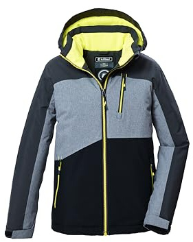 killtec pojkfunktionell jacka med huva och snöfall KOW 372 BYS JCKT, antracitmelerad, 116, 42500-000