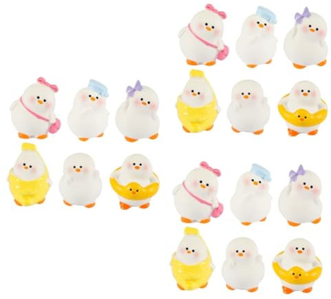 INOOMP 18 Mikrolandschaftsgans Karikaturen Wohnkultur Entzückende Gans Cartoon-Gans Pooldekoration Minifiguren Gans- Für Gefunden Gartenteiche Dekorieren Harz Wagen Zubehör