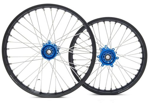 Motorrad-Radnabe Vorne 21 1,6 Hinten 18 2,15 Felgennabe Elektrische Dirt Spoke Komplettset MX Für Surron Für Ultra Bee Für Sur-ron UB Motorradzubehör(Color:Blue,Size:Front and Rear)