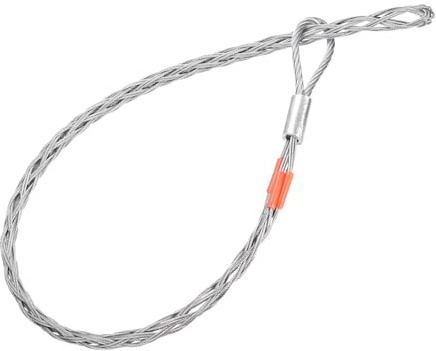 QUARKZMAN Chaussette de Traction pour Câble, Grip en Maille Métallique de 3,2 Pieds pour Câble de 9-16 mm, Grip en Acier Galvanisé à Tête Unique Antidérapant, Rouge