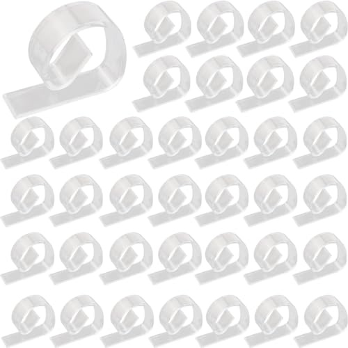 ROYHOO 36PCS Transparent Clear Tablecloth Clips, Plastic Table Cloth Clips，Windproof Table Cover Holder Clamps，Table Cloth Holder for Christmas Home Wedding Party Indoor Outdoor Camping Picnic (36)