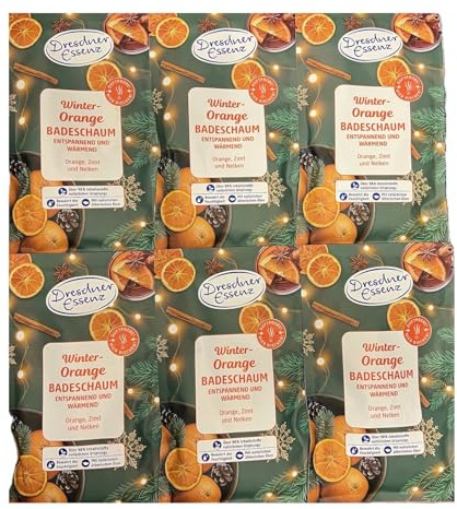 6er Pack Dresdner Essenz Badeschaum Winter-Orange 6 x 60 g