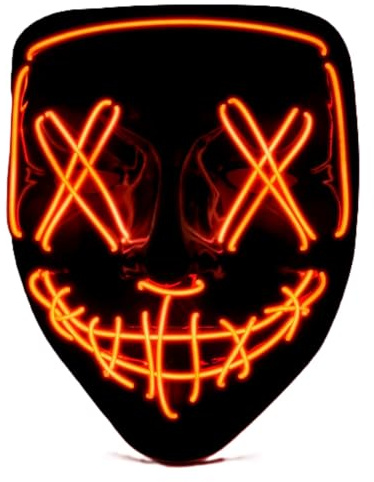 W WIDMANN MILANO Party Fashion - Masque LED effrayant, visage lumineux, psychopathe, démon, Halloween