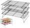3 Tier Non-Stick Cooling Rack,Cooling Racks for Baking,Stackable Nonstick Stainless Steel Baking Cooling Grill Tray Baking Rack Stacker for Biscuit Cake Bread