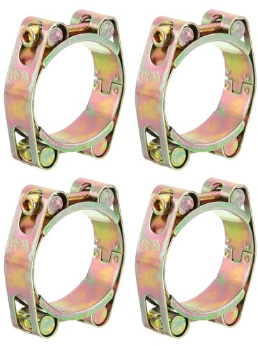 sourcing map 4 Pack T-Bolt Hose Clamp, 0.8 Heavy Duty Adjustable Tube Clamps Radiator Hose Clamp Working Range 40-50mm for 1.57-1.97 Hose ID Intake Soft Hose Intercooler Clamp