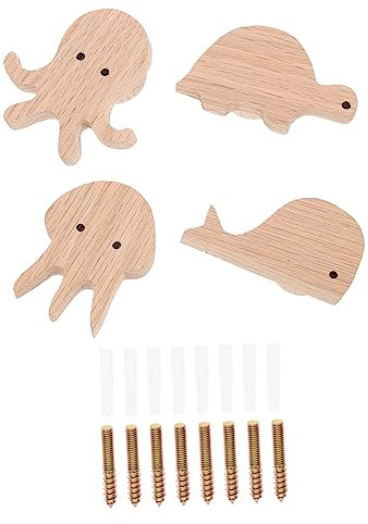 TINEASUR Teiliges Wandhaken Aus Massiver Eiche Tierische Kopf-designs Vielseitig Als Kleider Hutaufhänger Einfache Montage Robuste Wandhalter Für Kinderzimmer Und Wohnbereiche