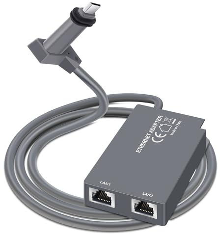 Ethernet Adapter for Starlink Standard Actuated Gen 2, 2 Ports Starlink GEN 2/V2 RJ45 Dish Female to Router Male Adapter for Starlink Dish Satellite Internet V2 for Wired External Network