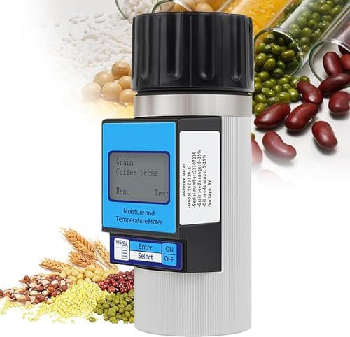 Misuratore di umidità digitale per cereali,misuratore di umidità per cereali multifunzionale,misuratore di umidità per cereali portatile,misurazione di 37 varietà di cereali,temperatura compe