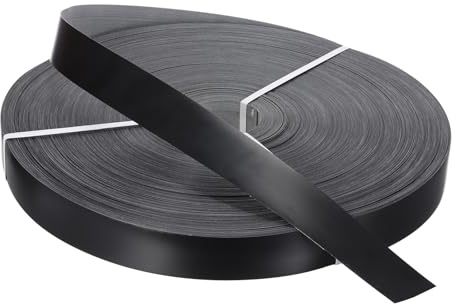 sourcing map Cinta de borde negro de 500 pies x 2-5/32 pulgadas, cinta de chapa prepegada flexible de madera contrachapada con adhesivo termofusible para restauración de muebles