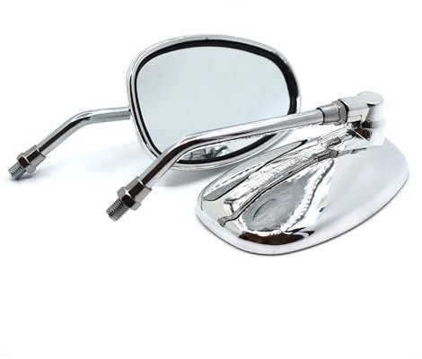 Lenkerendenspiegel 2 STÜCKE Universal 10mm Chrom Motorrad ABS Kunststoff Rückspiegel Seitenrückspiegel