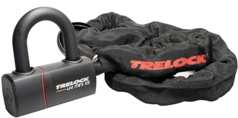 TRELOCK LC 680 Kettenschloss mit U-Lock – Länge 110 cm – Sicherheitslevel 18 – Hohe Sicherheit