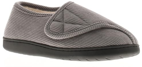 Dr Keller Wide Fit Women's Slippers - Slip-On Diabetic Slippers Women Boasting Warmth & Comfort with Touch Close Fastening, Fur Lining & Cushioned Insole