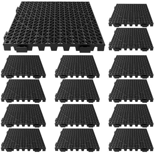 10 Pcs Bar Countertop Supplies Interlocking Rubber Mats 12 x 12 Inch Black Shelf Liners Bar Drying Coffee Non Slip Spills Mats for Bartending Home Cocktail Bars Restaurants (14)
