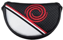 Waltonalice Funda para putter de golf, cubierta de palo de golf, cubierta de palo de golf, cierre magnético, accesorio para actividad de golf, cabeza semicircular pequeña (rayas rojas)