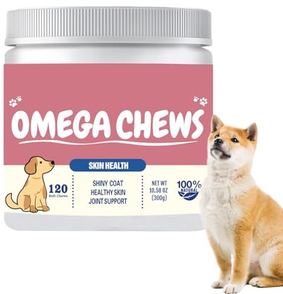 Supplément pour la peau et le chien, Supplément pour articulations | 120 friandises à mâcher nutritionnelles pour hydrater la peau articulaire et la santé du