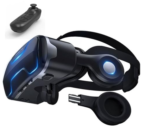 Casque VR, Casque Réalité 3D Virtuelle, Lunettes de Réalité Virtuelle 3D Compatible avec Smartphones Android/iPhone de 4,7 à 7,2 Pouces, Casque de Réalité Virtuelle pour Films Et Jeux(B)