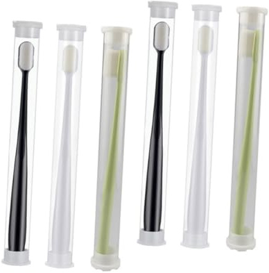 FIXOSHEE 6 Stück-Pack Mikro Nano Zahnbürsten mit Extra Feinen Weichen Borsten Langer Griff Druck das Zahnfleisch Umweltfreundliche Zahnbürste für Schwangere Tragbare Mundpflege