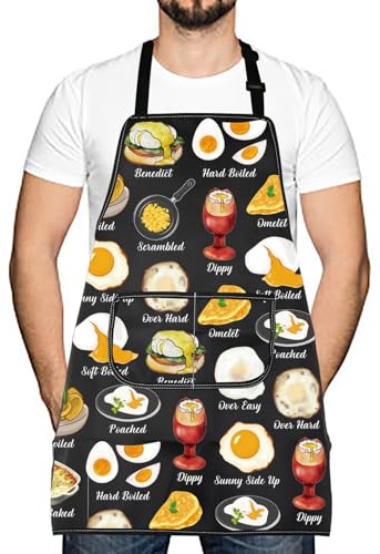 Eggs Cooking Lover Apron with Pockets Tasty Morning Breakfast New Home Merry Christmas Gifts