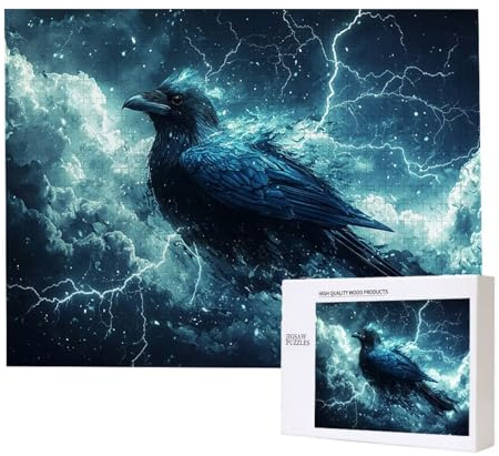 Puzzle 1500 Teile Erwachsene Rabe, Impossible Klassische Jigsaw Puzzles 87 x 57cm, Geschicklichkeitsspiel für die ganze Familie, Puzzle farbenfrohes Legespiel Home Dekoration Geschenk k-828