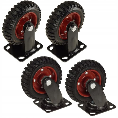 FEINZ 2x Bockrolle 160 x 45 mm, belastbar 150kg Vollgummi Transportrolle mit Kugellager für Transportwagen Plattformwagen - Industrie Rolle
