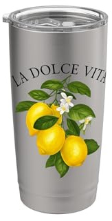 DOLCE VITA - Limoncello Spritz Lime Limone Bicchiere termico in acciaio inox doppia parete