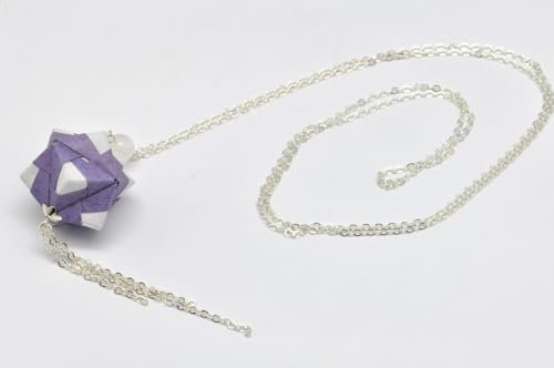 The cocotte Collier sautoir papier Origami Boule Violet
