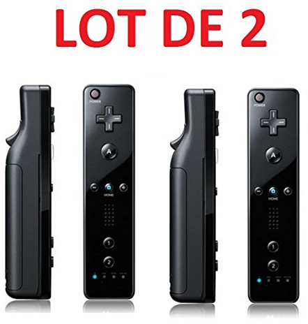 2 X Télécommande Wiimote pour Nintendo Wii et Wii U - Noir