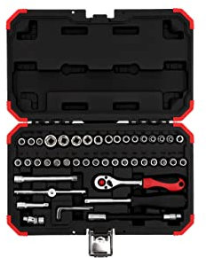 GEDORE red Steckschlüsselsatz, 46-teilig, Mit Umschaltknarre, Ratsche, Steckschlüssel und Bitsatz, 1/4