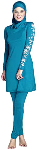 Ziyimaoyi Dezente muslimische Bademode für Frauen und Mädchen, Schwimmanzug (Hijab/Burkini), damen, himmelblau, XXXXXXL