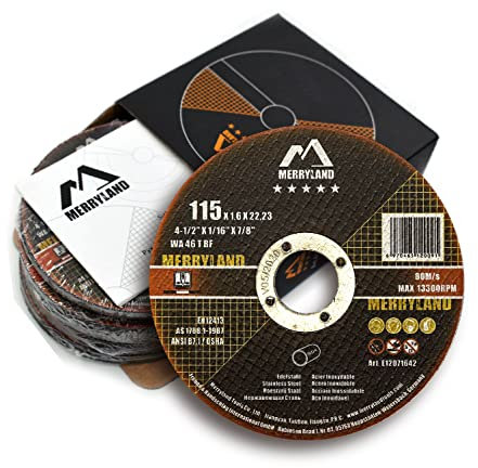 Merryland Dischi da Taglio 115 Ferro Metallo Acciaio INOX per Smerigliatrice Angolare, 115 X 1,6 mm Disco Flessibili 25 Pezzi, Esperto-line E12071642