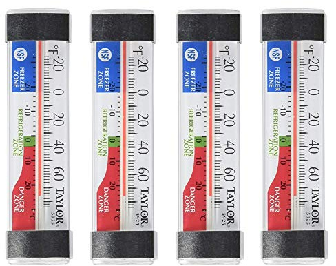 Taylor Precision Products 5925N Classic Design Freezer/Refrigerator Utility Thermometer, 4 PACK4