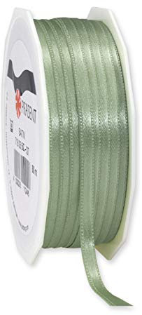 Präsent C.E. Pattberg Satin altgrün, 50 m Satinband zum Einpacken von Geschenken, 6 mm Breite, Geschenkband zum Dekorieren & Basteln, Dekoband, Anlass