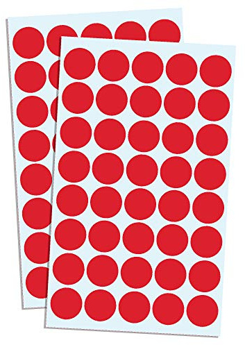 2000 Stück, 20mm Klebepunkte Rot, Rote Punkte Aufkleber Sticker | Markierungspunkte Selbstklebend