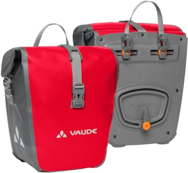 VAUDE Aqua Front - Fahrradtasche - 2 Vorderradtaschen (2x14L) - wasserdicht - Made in Germany, in rot
