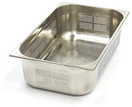 Maxima Gastro Contenitore Gastronorm, 1/1 GN, profondità 15 cm, in acciaio inox, perforato