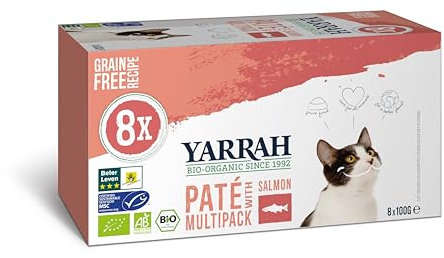Yarrah Bio Katzenfutter - 8 x 100gr - Lachs - Getreidefrei