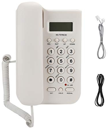 Téléphone Fixe câblé, téléphone à Domicile, Bureau Anglais, Prend en Charge Le numéro d'appel numérique/vérification de l'heure, téléphones câblés