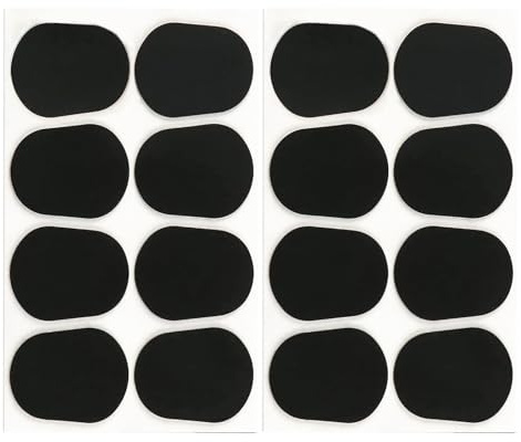 DRERIO 16 STÜCKE Saxophon-Mundstückpolster Klarinetten-Mundstückkissen Alt-Tenor-Saxophon-Mundstück-Patches Schwarze Kissen 0,8 mm dick für Anfänger, Musiker, Saxophone und Klarinetten