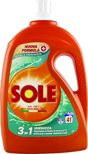 Sole Detersivo Lavatrice Igiene e Freschezza 41 Lavaggi, Formula igienizzante, Detersivo Lavatrice Liquido Igiene e Freschezza rimuove le macchie a basse temperature