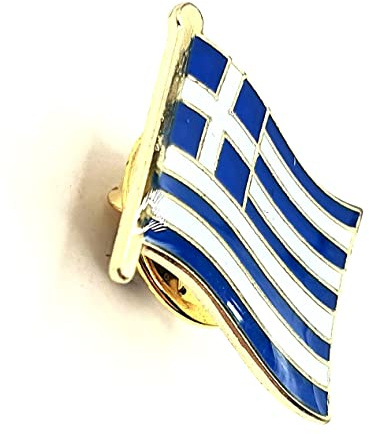 Anstecknadel mit griechischer Flagge aus Metall, Metall