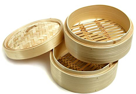 Ken Hom runder asiatischer Dampfkorb 20 cm 2 Etagen Dämpfeinsätze für Woks