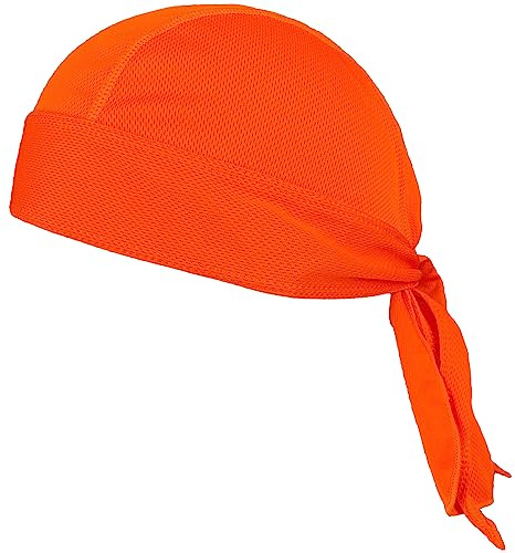 FRSOHEWIN Bandana Cap Piratenkopftuch Piratentuch Kopftuch Sommer Unterziehmütze Kopfbedeckung Durag Sport Unterm Radhelm Kopftücher Piraten Orange