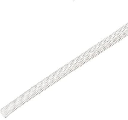 DMiotech 5mmx5m(16.4ft) Vigoria Vetro Manicotto Isolante Piccolo Linee Tessuto Tubo per Filo Protezione con Resina Bianco